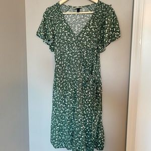 Universal Thread green floral wrap dress